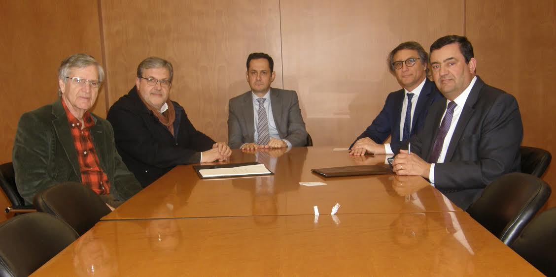 João António Vicente (presidente da CPPME) Jorge Pisco (vice presidente da CPPME); Paulo Beça (Diretor de Marketing Estratégico do Crédito Agrícola); José Maia Alexandre, (Administrador do Crédito Agrícola); Licínio Pina (Presidente do Crédito Agrícola). 