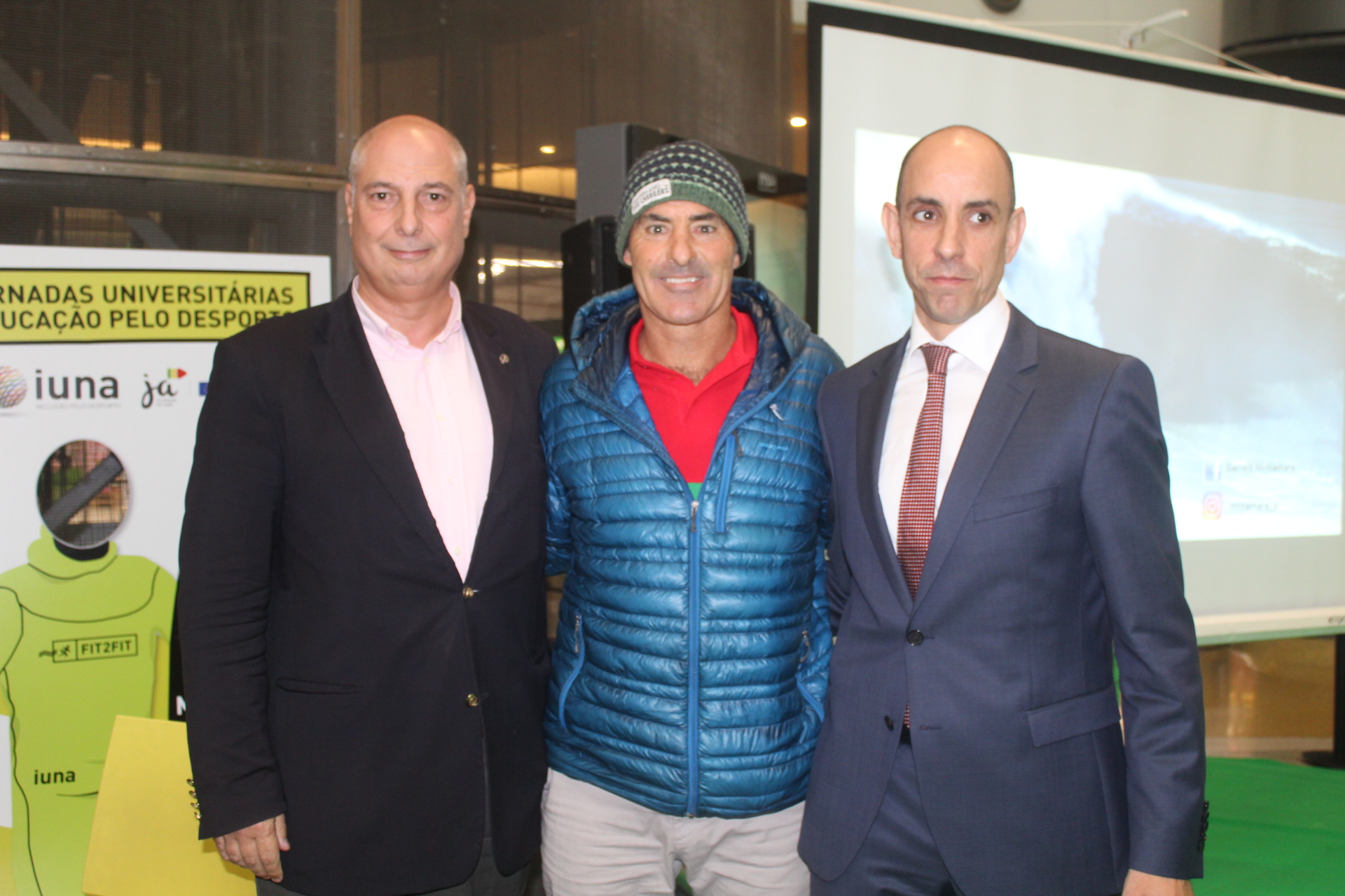 McNamara com Raul Marques, dirigente da IUNA e Roberto Senza, Director do Alma Shopping